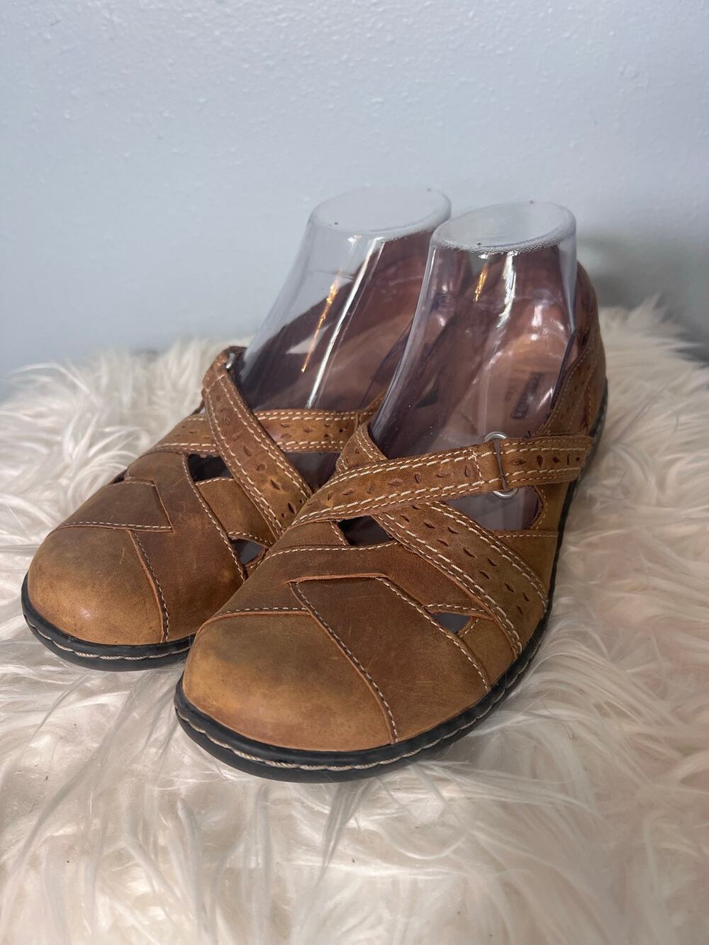 Clark’s Ashland Spin Q Shoe Collection Women’s Flats 8.5 Shoe Brown Leather